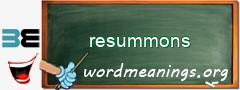 WordMeaning blackboard for resummons